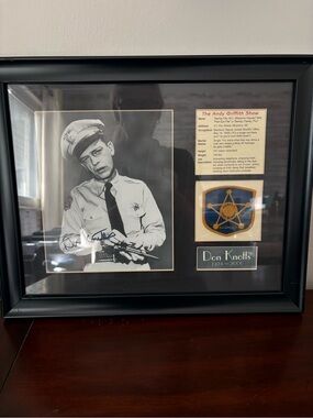 Don Knotts Signed Photo W/ Patch COA & Pic Of Signing &Framed Display Limited #